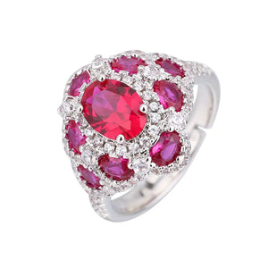 High Quality Ruby Temperament Engagement Adjustable Rings for Women Dresses Accessories x18