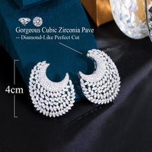 Charger l&#39;image dans la galerie, Glittering Half Round Moon Cubic Zirconia Earrings Luxury Women Wedding Jewelry cw21 - www.eufashionbags.com
