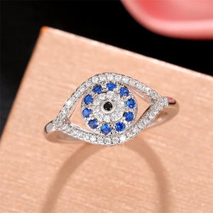Personality Eye Shaped Finger Ring for Women Hip Hop Rock Blue Eyes Rings