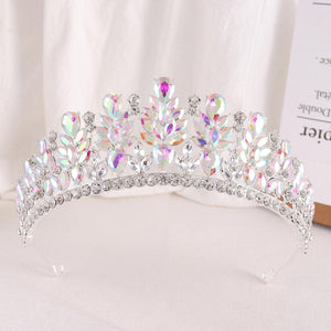 Luxury Pink Opal Bridal Tiaras Crowns Wedding Hair Accessories bc62 - www.eufashionbags.com