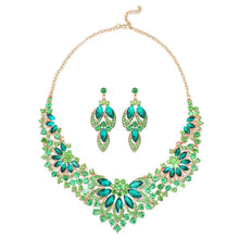 Carica l&#39;immagine nel visualizzatore di Gallery, Luxury Green Crystal Leaf Dubai Jewelry Sets For Women a89