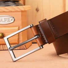 Laden Sie das Bild in den Galerie-Viewer, Genuine Leather Belts For Men High Quality Classic Cowskin Belt Business Pin Buckle