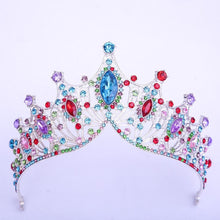 Load image into Gallery viewer, Trendy Colorful Crystal Tiaras Crowns Jelly Rhinestone Wedding Hair Jewelry BC65 - www.eufashionbags.com