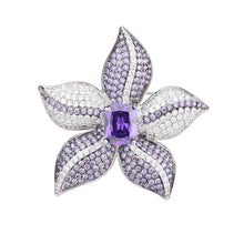 Load image into Gallery viewer, Luxury New 8*10mm Amethyst Brooches for Women Vintage Gemstone High Carbon Diamond Wedding Jewelry Accessories