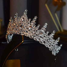 Load image into Gallery viewer, Fashion Silver Color Princess Rhinestone Crowns Tiaras Headdress Prom Wedding Hair Jewelry e62