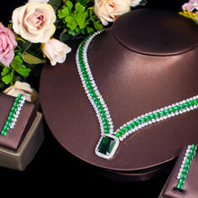 Load image into Gallery viewer, Green Cubic Zirconia Women Evening Dancing Party Costume Jewelry Sets cw60 - www.eufashionbags.com