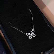 Load image into Gallery viewer, Silver Color Butterfly Pendant Necklace Women Cubic Zirconia Trendy Jewelry hn08 - www.eufashionbags.com