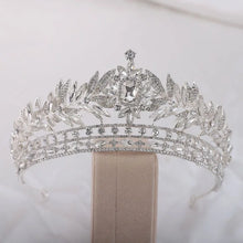 Charger l&#39;image dans la galerie, Luxury Royal Queen Crystal Leaf Wedding Crown for Women Rhinestone Hair Jewelry e60