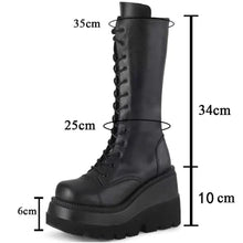 Load image into Gallery viewer, Plus Size 43 Autumn Women Boots Buckle Round Toe Wedges Platform Boots m31 - www.eufashionbags.com