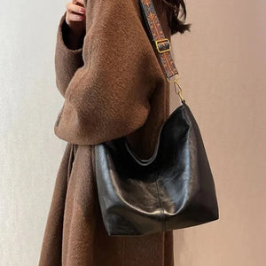 Women Vintage Crossbody Bag Geometric Strap Hobo Bag Large Shoulder Bag for Work & School Handbag