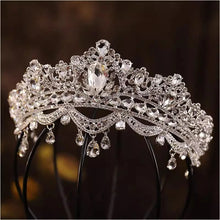 Laden Sie das Bild in den Galerie-Viewer, Baroque Luxury Crystal Beads Frontlet Bridal Tiaras Crown Rhinestone Pageant Diadem Banquet Headpieces Wedding Hair Accessories