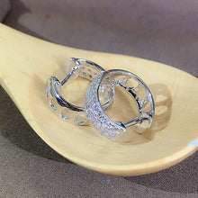 Charger l&#39;image dans la galerie, Sparkling Crystal CZ Hoop Earrings for Women Daily Wear Temperament Ear Circle Earrings