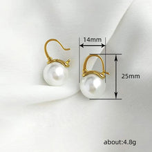 Charger l&#39;image dans la galerie, Simulated Pearl Drop Earrings for Women Metal Gold Color Fashion Earrings Daily Wear