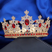 Laden Sie das Bild in den Galerie-Viewer, Baroque Royal Queen King Round Tiaras and Crowns for Bridal Wedding Crown Headdress Diadem Birthday Gift