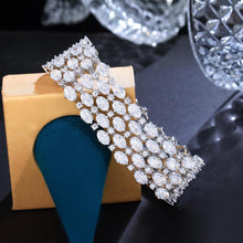 画像をギャラリービューアに読み込む, Multiple White Oval Round Cubic Zirconia Luxury Wedding Bracelets for Women cw39 - www.eufashionbags.com