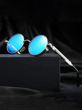 画像をギャラリービューアに読み込む, Men Women Fashion Round Glasses Metal Steampunk Sunglasses - www.eufashionbags.com