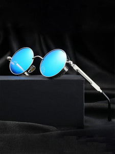 Men Women Fashion Round Glasses Metal Steampunk Sunglasses - www.eufashionbags.com
