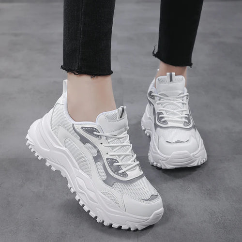 Women Platform Sneakers Breathable Shoes Plus Size 35-43 Casual Chunky Shoes