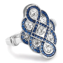 Cargar imagen en el visor de la galería, Vintage Blue Rings for Women Eight Twist Shaped Inlaid Cubic Zirconia Accessories