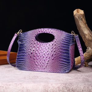 Crocodile Pattern Crossbody Bag Vintage Shoulder Bag Women's Luxury Handbag & Clutch Purse