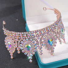 画像をギャラリービューアに読み込む, Luxury AB Color Crystal Bridal Crown Tiaras Rhinestone Wedding Hair Accessories l25