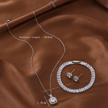Load image into Gallery viewer, 3 Pcs Micro-inset Zircon Sense Necklace Bracelet Earrings Jewelry Sets