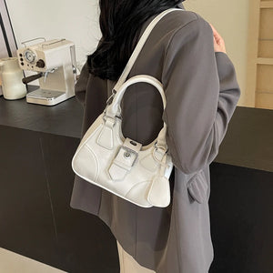 Belt Design Small PU Leather Shoulder Bag for Women 2024 Y2K Fashion Handbags and Purses Female Crossbody Bags