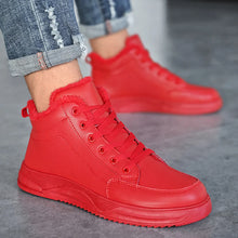 Cargar imagen en el visor de la galería, Winter Warm Plush Platform Shoes Red Women Short Boots Lace Up Casual Footwear x56