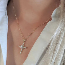 画像をギャラリービューアに読み込む, Cross Pendant Necklace for Women Brilliant Cubic Zirconia Luxury Wedding Accessories Exquisite Girls Jewelry
