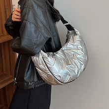 画像をギャラリービューアに読み込む, Big Silver Padded Shoulder Bag for Women Fashion Y2K Designer Soft Crossbody Bag Trends Handbags