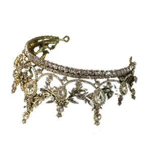 Baroque Bronze Crystal Geometric Bridal Tiaras Crowns Headdress Hair Accessories a43