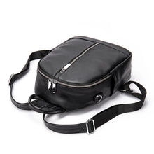 Load image into Gallery viewer, Cowhide Laptop Backpack Leather Anti-theft Schoolbag Women Small Travel Bags Shoulder Bags Girls Handbags Mochila BG8126