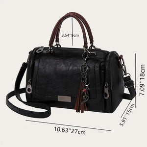 Large Tassel Decor Handbag Fashion Women's Shoulder Bag Zipper Crossbody Bag With Strap a01