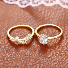 Charger l&#39;image dans la galerie, 2Pcs Trendy Set Rings for Women Fancy Finger Accessories Wedding Jewelry n210