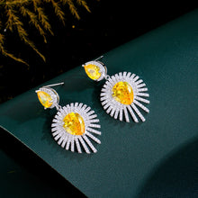 画像をギャラリービューアに読み込む, Yellow Water Drop Dangling Women Festival Wedding Party Earrings z03