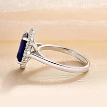 Cargar imagen en el visor de la galería, Blue Cubic Zirconia Women Rings for Wedding Geometric Shaped Engagement Jewelry n215