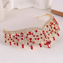Charger l&#39;image dans la galerie, Baroque Vintage Gold Color Pink Crystal Beads Bridal Tiaras Crowns Headwear e10
