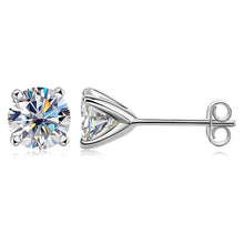 Laden Sie das Bild in den Galerie-Viewer, Real 1 Carat D Color Moissanite Diamond stud earrings women 925 Sterling Silver Sparkling Earring