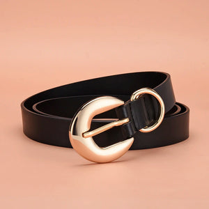 PU Leather Belt For Women Gold Pin Buckle Jeans Black Belts Designer High Quality Trouser Belts