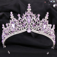 Charger l&#39;image dans la galerie, Luxury Purple Crystal Leaf Forest Queen Wedding Crown Tiaras Rhinestone Hair Jewelry bc76 - www.eufashionbags.com