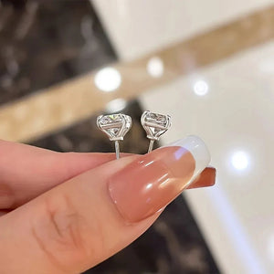 Silver Color Crystal Cubic Zirconia Stud Earrings for Women n222