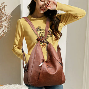 Multifunction Retro Shoulder Crossbody Bags for Women Designer Purses Leather Large Tote Handbags
