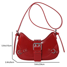Carica l&#39;immagine nel visualizzatore di Gallery, Women Gothic Style Crossbody Bag Adjustable Strap and Buckle Y2K Shoulder Bag Punk Satchel Bag