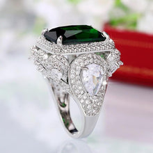 Load image into Gallery viewer, Green Cubic Zirconia Women Rings Wedding Jewelry Gift hr187 - www.eufashionbags.com