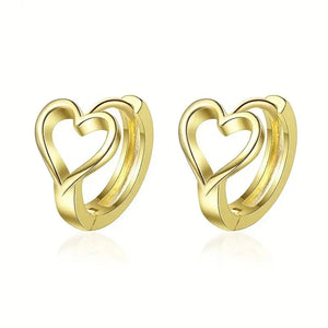 Hollow Heart Hoop Earrings for Women Dainty Circle Earrings Silver Color/Gold Color Statement Jewelry Wholesale