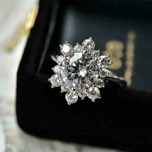 Sunflower Shaped CZ Rings Wedding Band Accessories for Women t06 - www.eufashionbags.com
