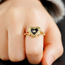 Cargar imagen en el visor de la galería, Black Heart Enamel Rings with Shiny Rings for Women Wedding Jewelry x25