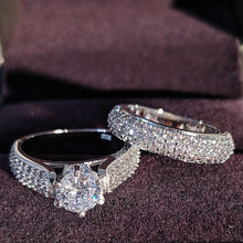 Load image into Gallery viewer, Luxury Silver Color Luxury Wedding Rings Set for Women mr01 - www.eufashionbags.com