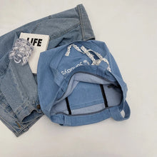 Charger l&#39;image dans la galerie, Letter Design Big Denim Shopper Shopping Bags for Women 2024 Fashion Travel Shoulder Bag Casual Tote Bag
