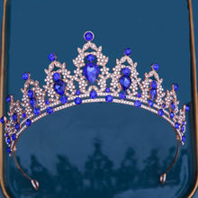 Load image into Gallery viewer, Purple Crystal Tiara For Women Wedding Crown Hair Dress Accessories Jewelry bc19 - www.eufashionbags.com